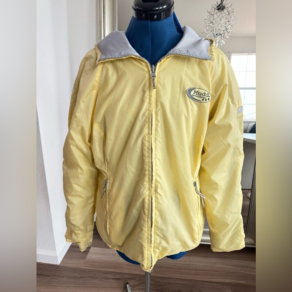 Vintage 90s Y2K MUDD Yellow Reversible Windbreaker Jacket Size L - Picture 1 of 11